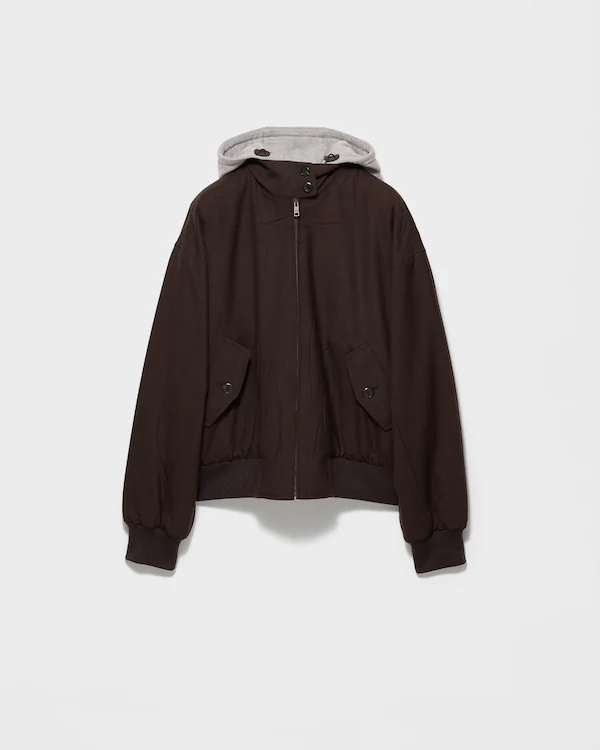 Hooded rush stitch jacket