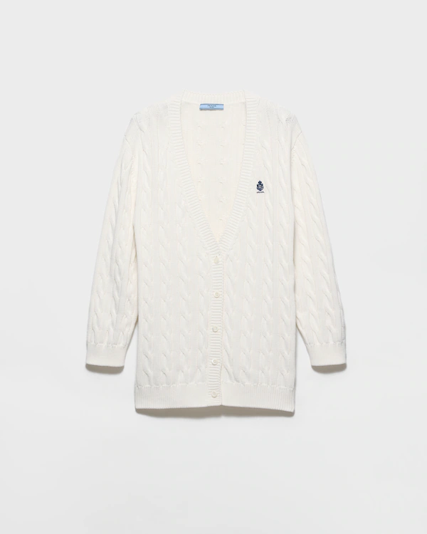 Cable-knit cotton cardigan
