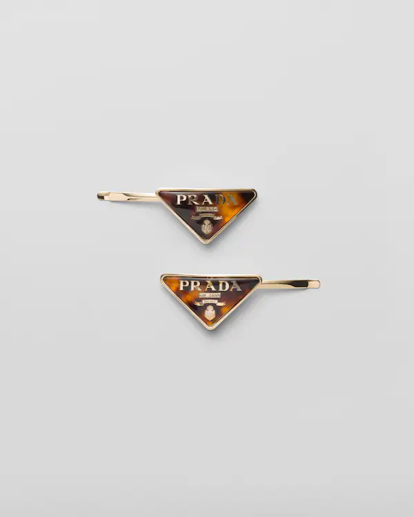 Plexiglas and metal barrette Plexiglas and metal barrette