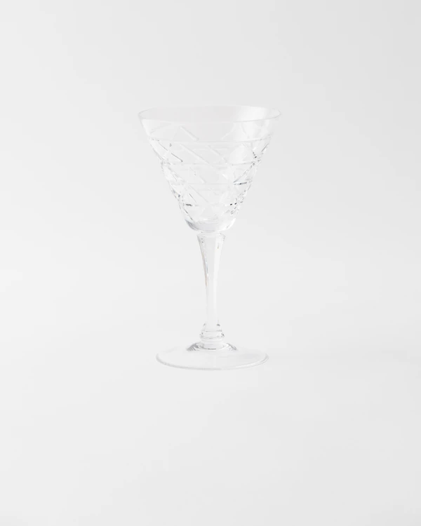 Crystal red wine glass - Triangles