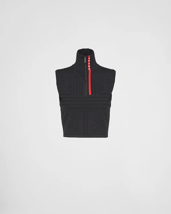 Tech Rec Re-Nylon piqué sleeveless top
