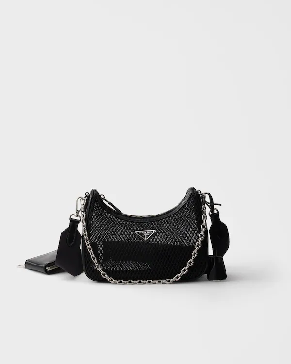 Prada Re-Edition 2005 mesh and brushed leather bag