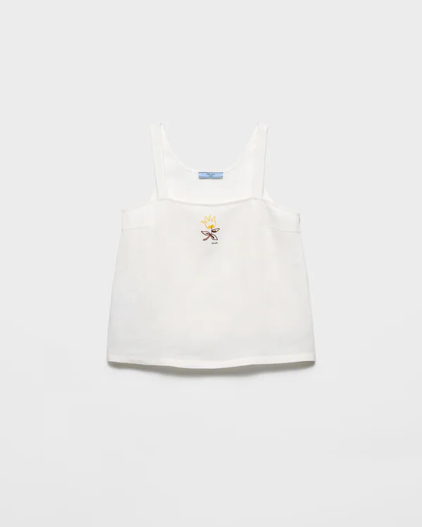 Embroidered linen top