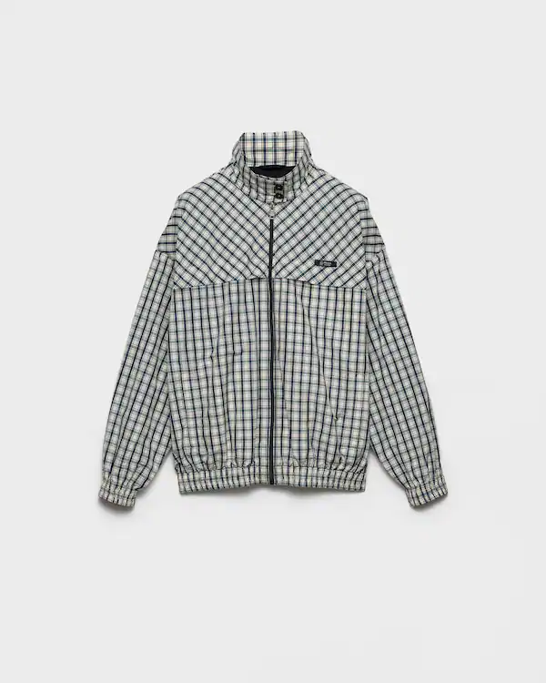 Checked chambray blouson jacket Checked chambray blouson jacket
