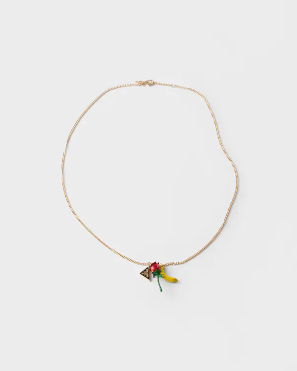 Enameled metal necklace