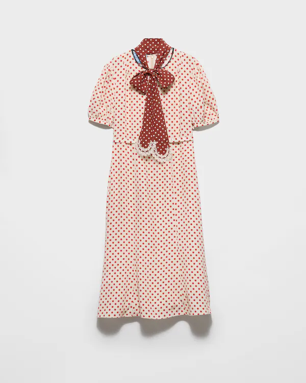 Polka-dot marocain dress