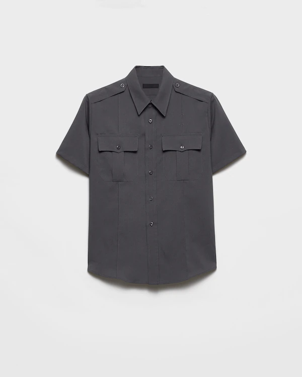 Short-sleeved technical fabric shirt