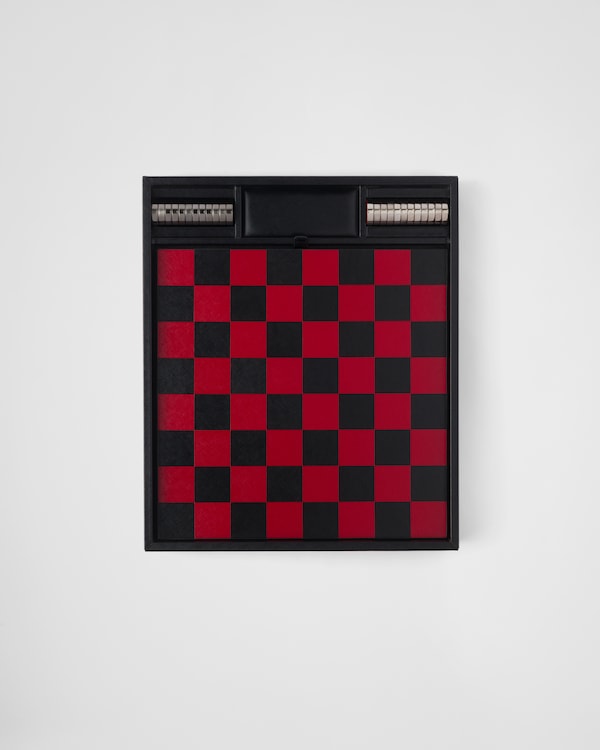 Saffiano leather checkers set