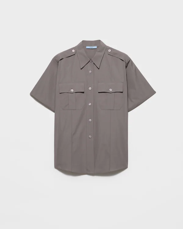 Short-sleeved poplin shirt