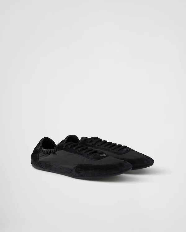 Collapse Re-Nylon and suede sneakers