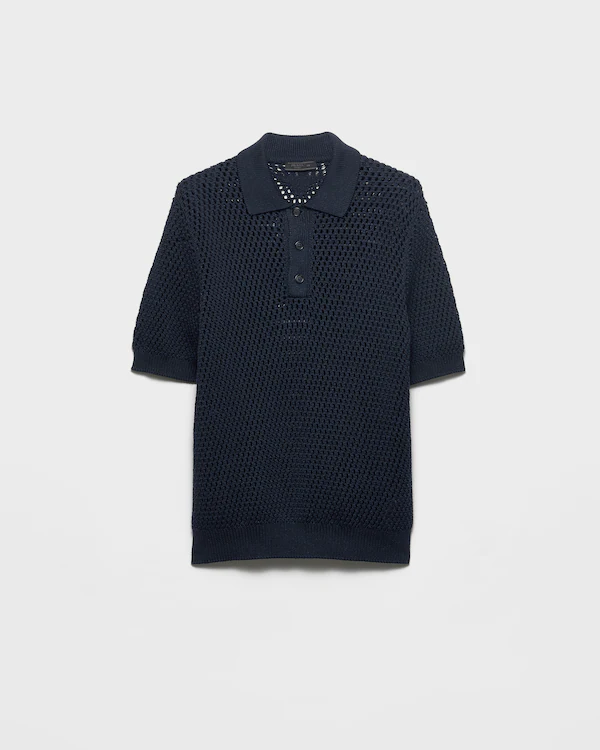 Linen and cotton polo shirt