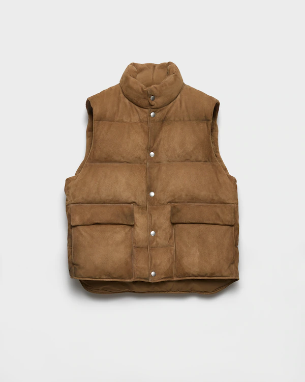 Suede down vest