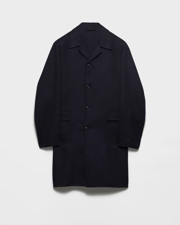 Single-breasted wool and silk coat