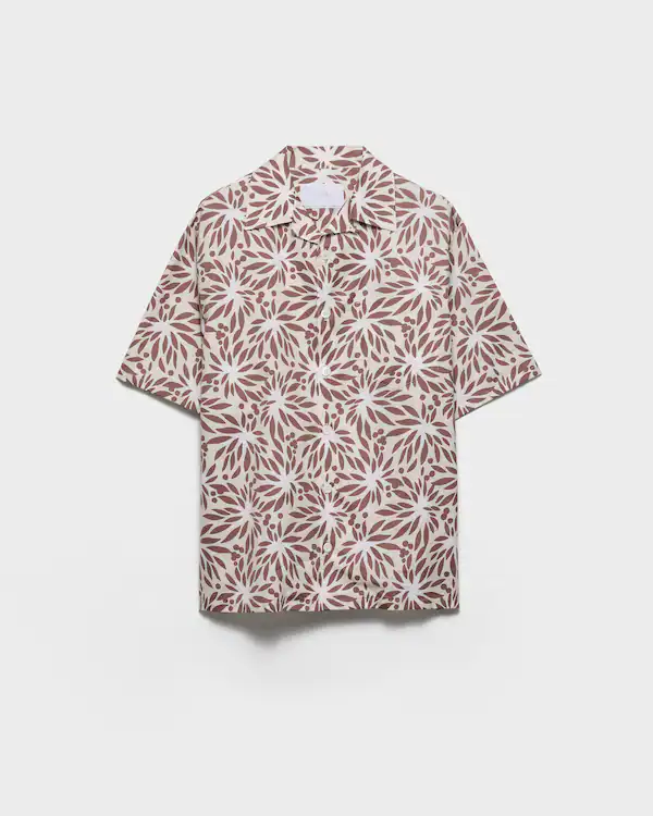Printed cotton bowling shirt