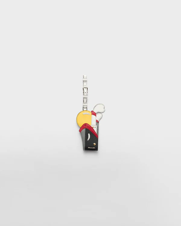 Saffiano leather name tag