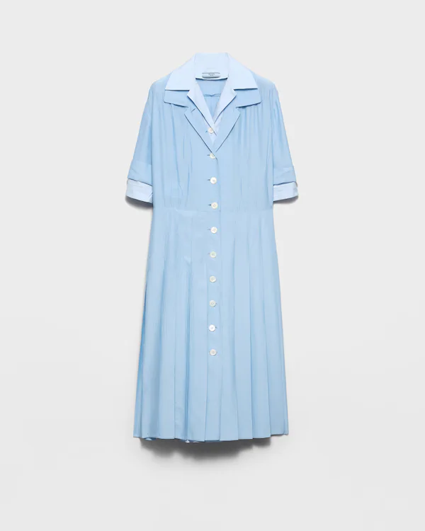 Pongé and poplin shirtdress