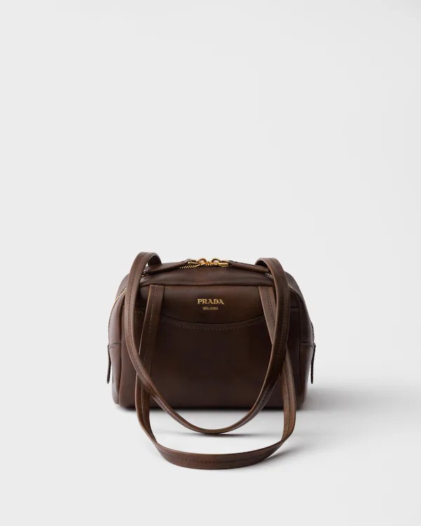 Prada Carry antiqued leather top-handle mini-bag